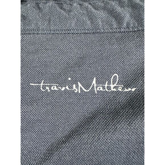 Travis Mathew Blocked Striped Polo Shirt Mens Lg Blue Gray Cotton Polyester - Picture 8 of 11